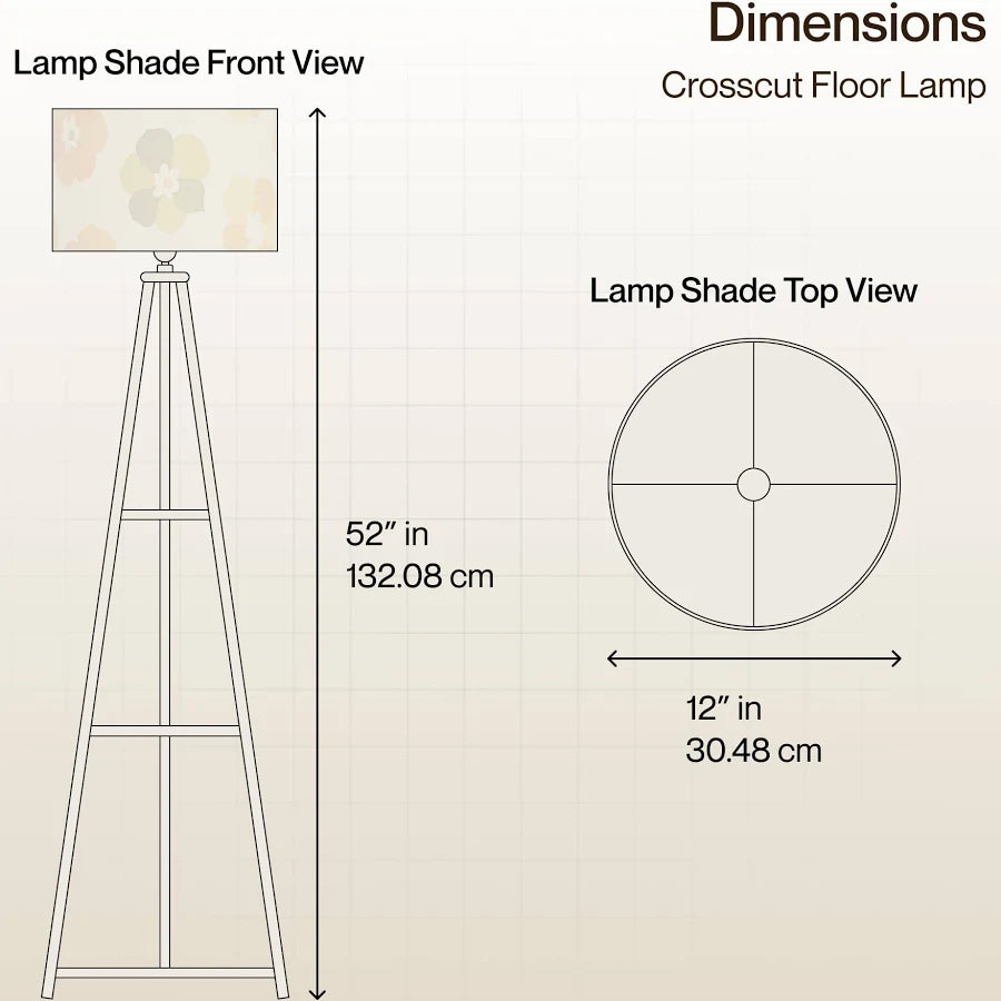 rosscut Furniture LED Tripod Floor Lamp with 3 Shelves, Fresh Flower, Yellow, Metal Corner Floor Lamp for Living Room & Bedroom Decoration